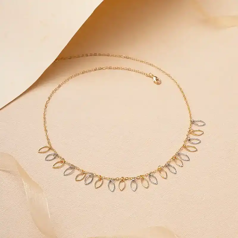 Dual Tone Gold and Silver Light Weight Necklace