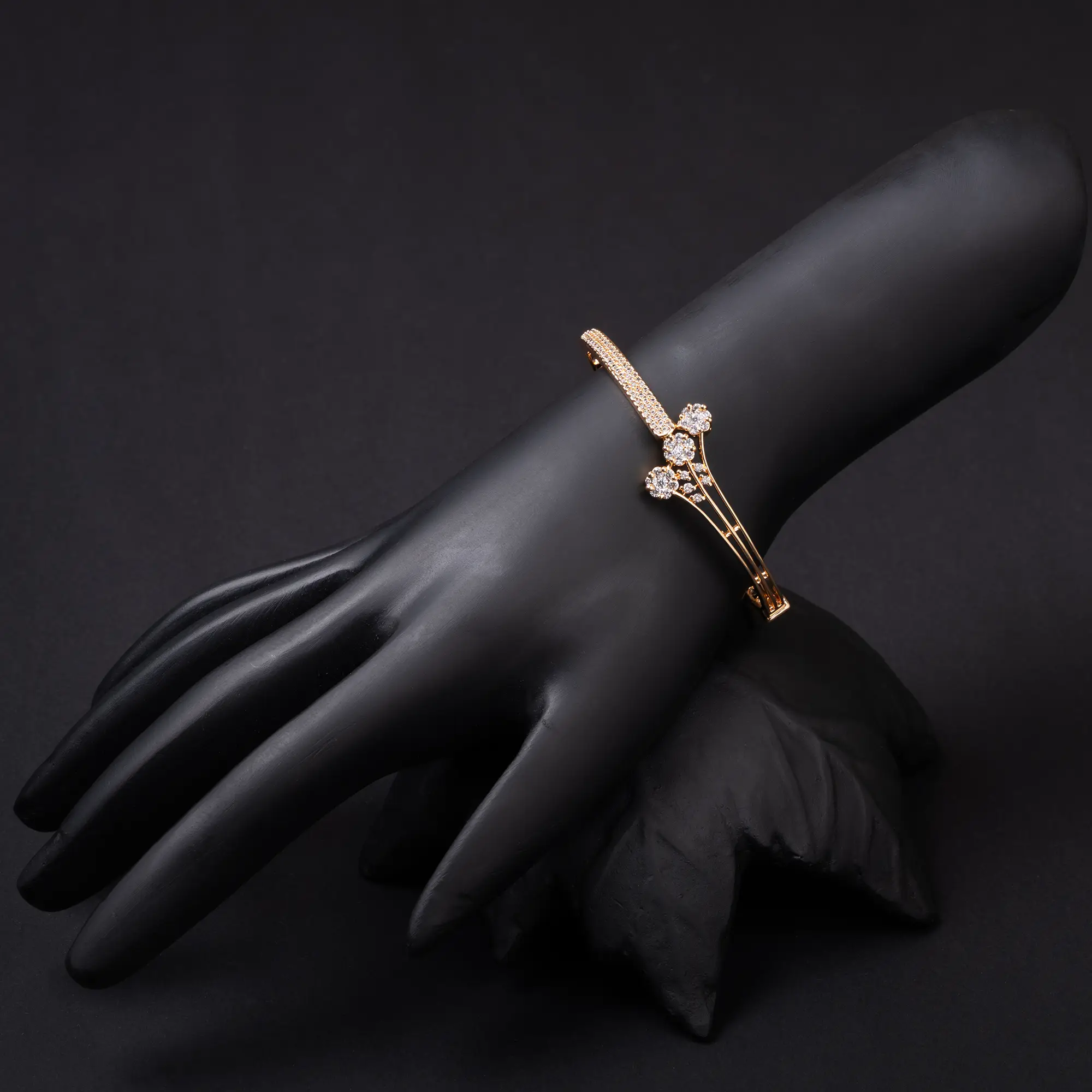 American Diamond Carrot Gold-Plated Bracelet