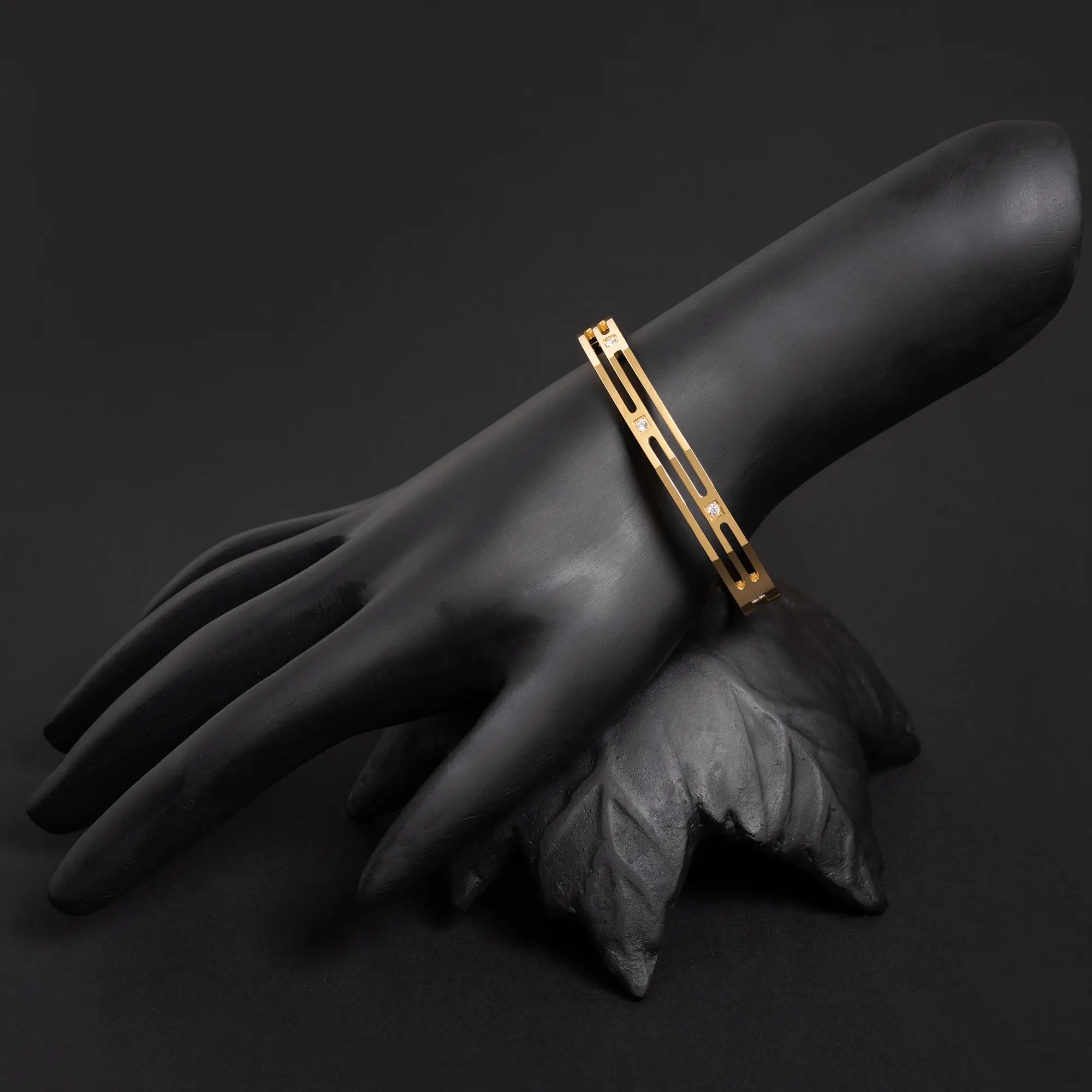 Gold-Plated American Diamond Bracelet